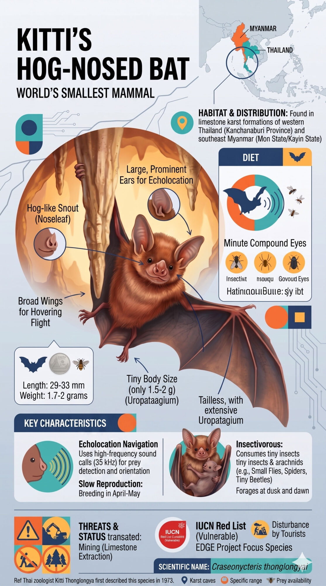 Khun Kitti Bat: Unveiling the World's Smallest Mammal; Kitti's hog-nosed bat 8 Khun Kitti Bat: Unveiling the World's Smallest Mammal; Kitti's hog-nosed bat 8